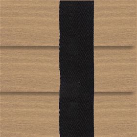 Houten jaloezie 50mm asgrijs hout met ladderband zwart