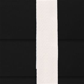 Houten jaloezie 50mm zwart met ladderband wit